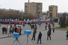 Первомайская демонстрация в Красноярске